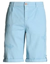 Berna Man Shorts & Bermuda Shorts Light Blue Size 32 Cotton, Elastane