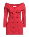 Philosophy Di Lorenzo Serafini Woman Blazer Red Size 2 Cotton, Elastane