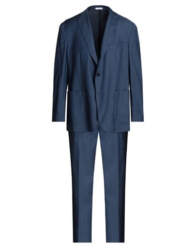 Boglioli Man Suit Slate Blue Size 46 Virgin Wool, Lyocell, Elastane In Blue