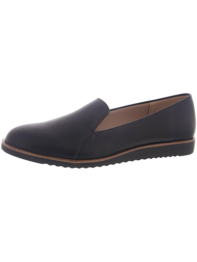 Lifestride Zendaya Womens Faux Leather Slip On Loafers In Black Faux Leather