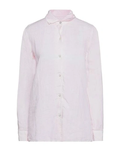 120% Lino Woman Shirt Light Pink Size 10 Linen