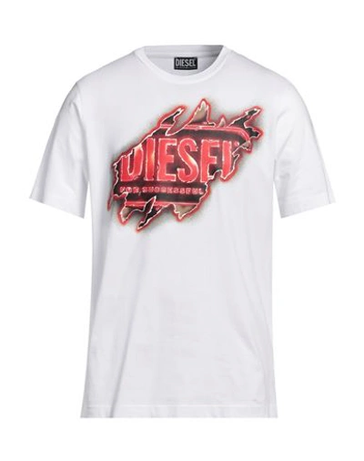 Diesel Man T-shirt White Size 3xl Cotton