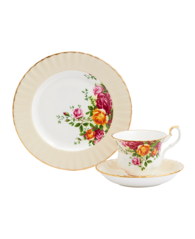 Royal Albert Old Country Roses Vanilla 3 Piece Set In Multi