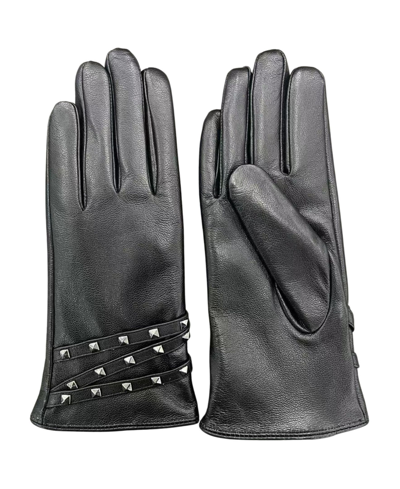 Marcus Adler Genuine Leather Touchscreen Glove In Black