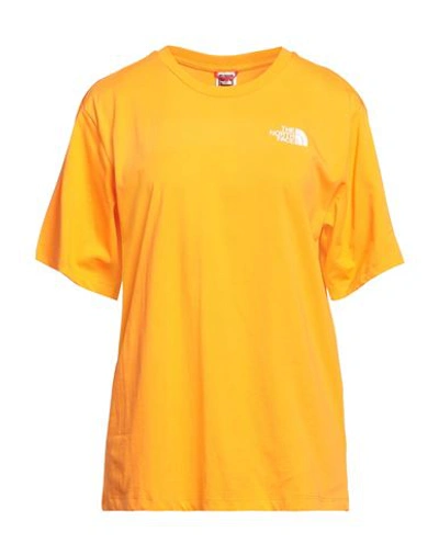 The North Face Woman T-shirt Orange Size M Cotton