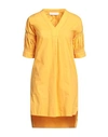 Skills & Genes Woman Mini Dress Ocher Size 2 Cotton In Yellow