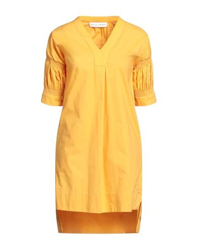 Skills & Genes Woman Mini Dress Ocher Size 2 Cotton In Yellow