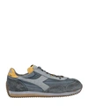Diadora Heritage Man Sneakers Slate Blue Size 12 Soft Leather, Textile Fibers