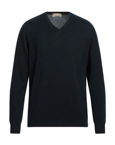 120% Lino Man Sweater Midnight Blue Size Xs Cashmere, Virgin Wool In Blue
