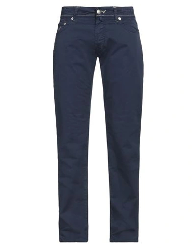 Jacob Cohёn Man Pants Navy Blue Size 34 Cotton, Elastane In Navy Blue