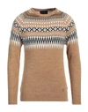 Bl.11  Block Eleven Bl.11 Block Eleven Man Sweater Camel Size Xxl Acrylic, Wool, Viscose, Alpaca Wool In Beige