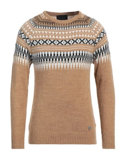 Bl.11  Block Eleven Bl.11 Block Eleven Man Sweater Camel Size Xxl Acrylic, Wool, Viscose, Alpaca Wool In Beige