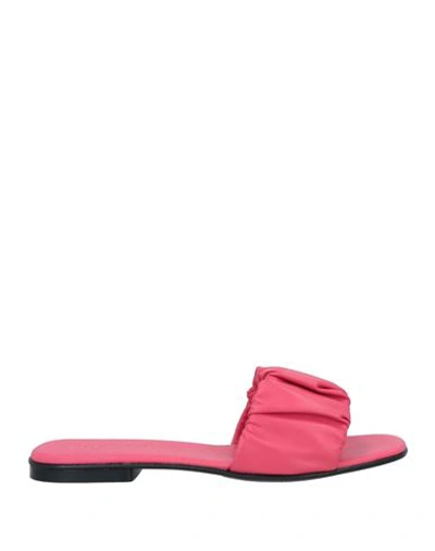 Baldinini Woman Sandals Magenta Size 11 Soft Leather