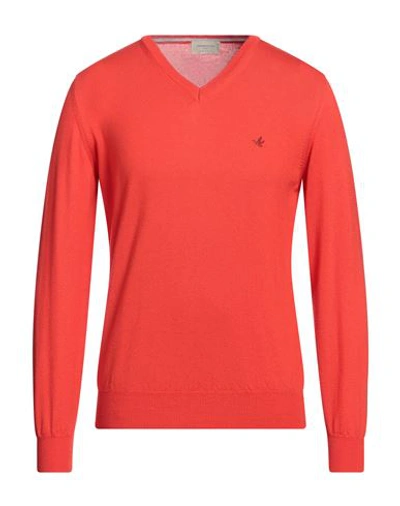 Brooksfield Man Sweater Orange Size 40 Virgin Wool