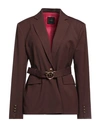 Pinko Woman Blazer Brown Size 4 Virgin Wool, Polyester, Elastane