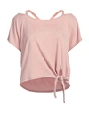 Ea7 Woman T-shirt Light Pink Size Xs Modal, Polyester In Pink