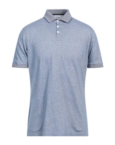 Alessandro Gherardi Man Polo Shirt Blue Size L Cotton
