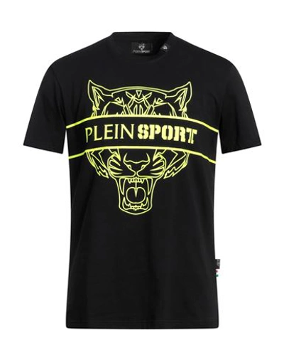 Plein Sport Man T-shirt Black Size Xl Cotton, Elastane
