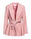Soallure Woman Blazer Pink Size 8 Viscose, Polyester, Polyamide, Elastane In Pink