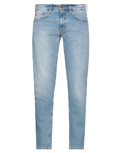 People (+)  Man Denim Pants Blue Size 40 Cotton, Elastane