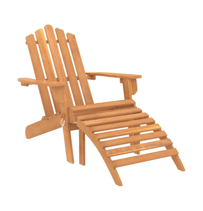 Vidaxl Patio Adirondack Chair With Footrest Solid Wood Acacia In Brown