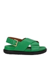 Marni Woman Sandals Green Size 5 Soft Leather