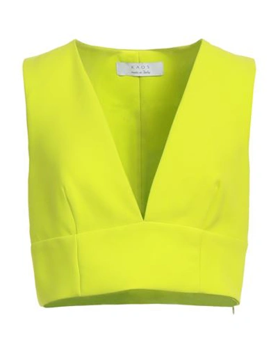 Kaos Woman Top Yellow Size 8 Polyester, Elastane In Yellow