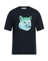 Maison Kitsuné Man T-shirt Midnight Blue Size L Cotton