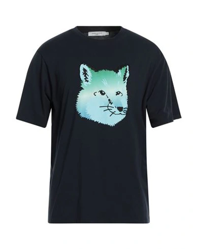 Maison Kitsuné Man T-shirt Midnight Blue Size M Cotton