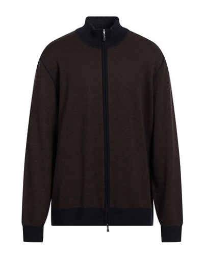 Gran Sasso Man Cardigan Cocoa Size 50 Virgin Wool In Brown