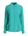 Rochas Woman Shirt Deep Jade Size 4 Acetate, Silk In Green