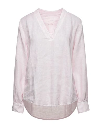 120% Lino Woman Top Light Pink Size 8 Linen