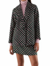 Compañía Fantástica Suit Blazer With Geometric Print In Green/pink/black In Black