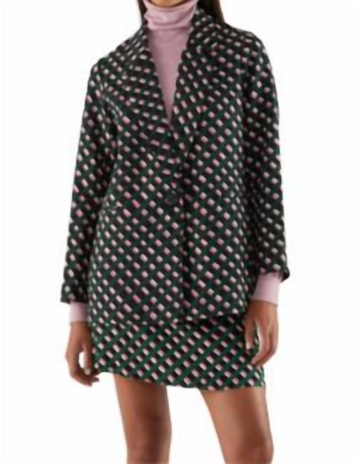 Compañía Fantástica Suit Blazer With Geometric Print In Green/pink/black