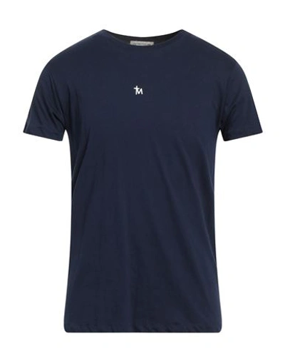 Daniele Alessandrini Homme Man T-shirt Navy Blue Size M Cotton
