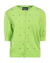 Boutique Moschino Woman Cardigan Acid Green Size 10 Cotton