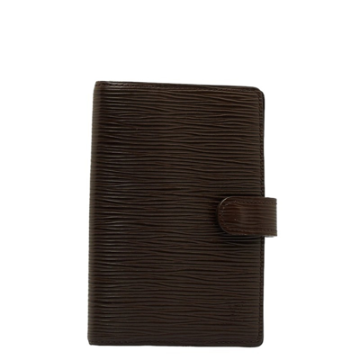 Pre-owned Louis Vuitton Agenda Cover Leather Wallet () In Brown