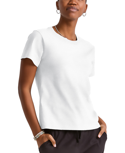 Hanes Women's Originals Cotton Short Sleeve Classic T-shirt In White