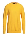 Drumohr Man Sweater Ocher Size 44 Lambswool In Yellow