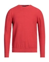 Drumohr Man Sweater Coral Size 42 Cotton In Red