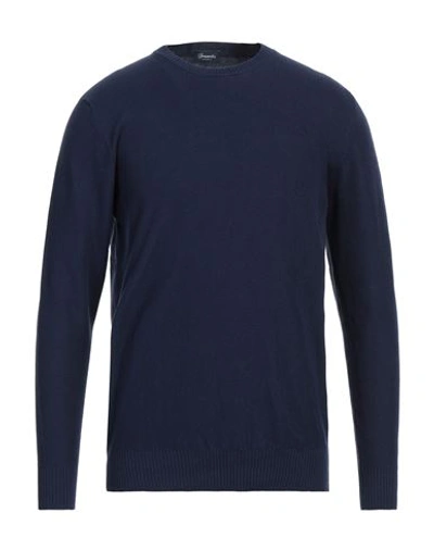Drumohr Man Sweater Midnight Blue Size 44 Cotton