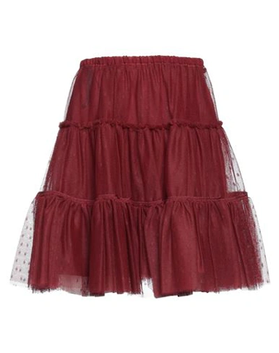 Red Valentino Woman Mini Skirt Burgundy Size 2 Polyamide, Polyester