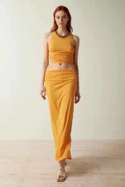 Out From Under Arlo Midi Skirt In Light Orange, Women's At Urban Outfitters