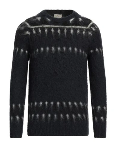 Altea Man Sweater Navy Size S Acrylic, Alpaca Wool, Virgin Wool In Navy Blue