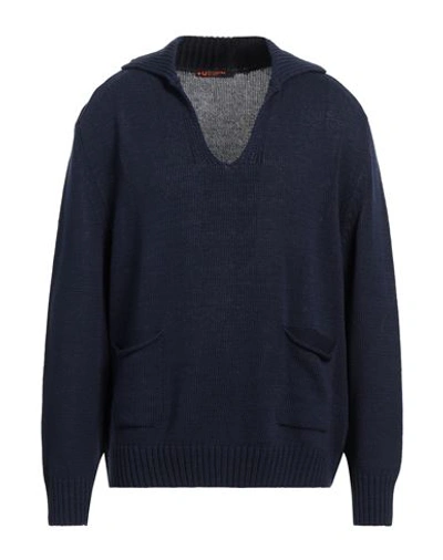 +u Plusultra Man Sweater Navy Blue Size 42 Cotton