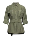 A.b. A. B. Woman Shirt Military Green Size 2 Silk