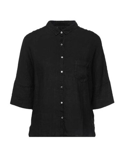 120% Lino Woman Shirt Black Size 10 Linen