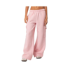 Edikted Wide Leg Cargo Sweatpants In Pink