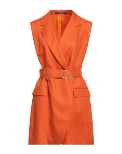 Tagliatore 02-05 Woman Blazer Orange Size 8 Linen