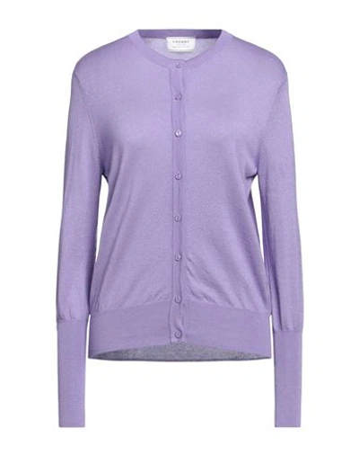 Snobby Sheep Woman Cardigan Light Purple Size 6 Silk, Cashmere